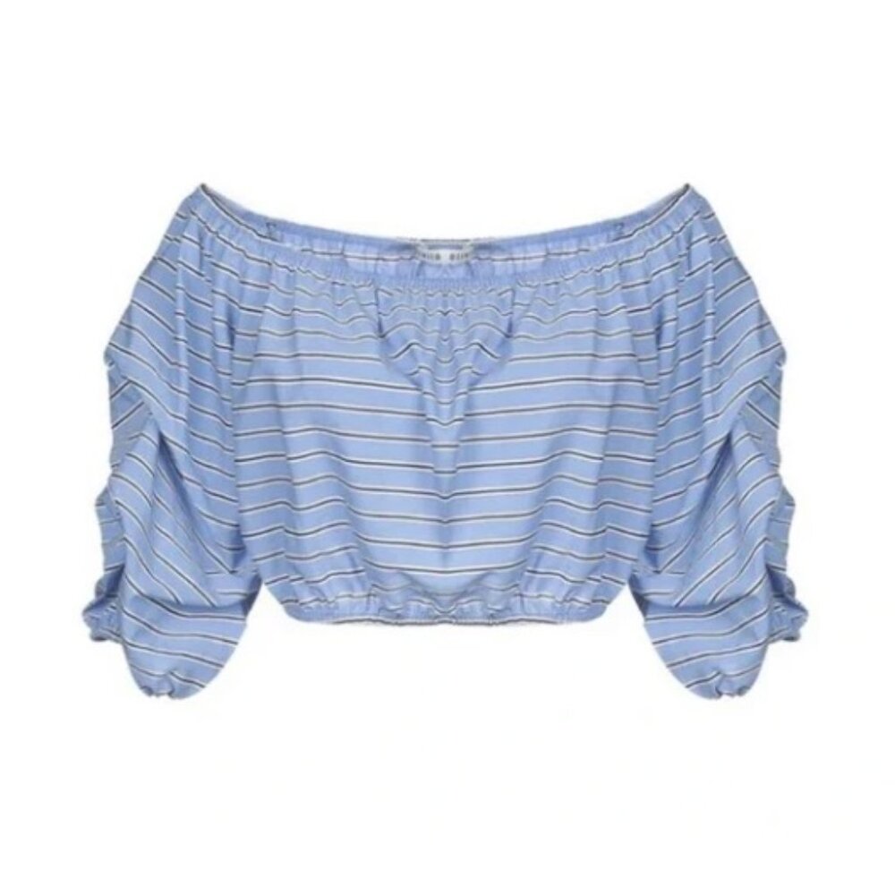 Alice + Olivia Magnolia off the shoulder crop top